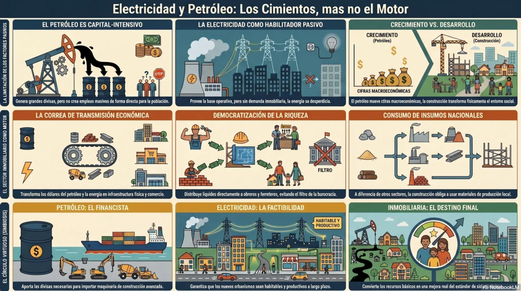 Infografía: Petróleo y electricidad son cimientos, pero el sector inmobiliario es el motor del desarrollo en Venezuela